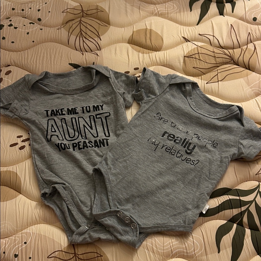 Charming Gray Baby Bodysuits Set